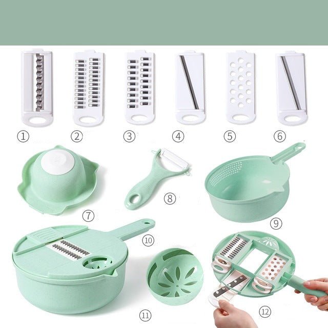 12 In 1 Multifunction Slicer Cutter Set - Givemethisnow