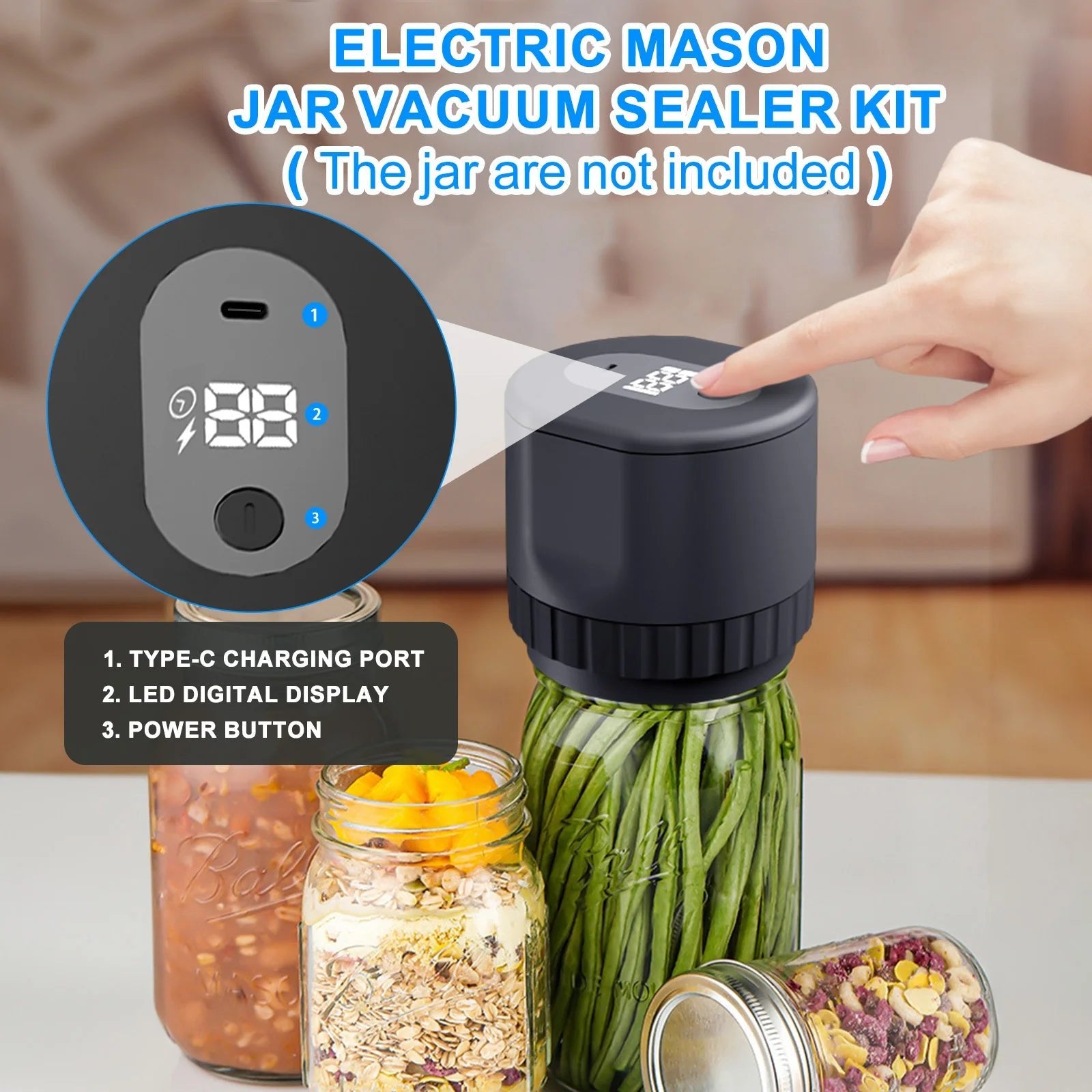 Electric Mason Jar Vacuum Sealer Kit - Givemethisnow