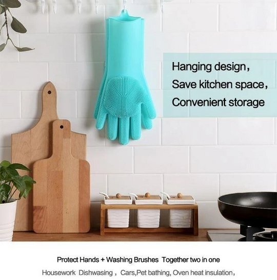 Magic Silicone Dish Washing Gloves - Givemethisnow