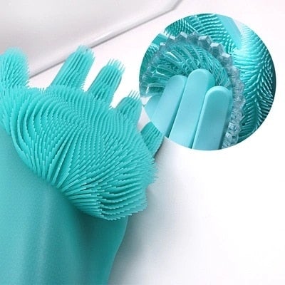 Magic Silicone Dish Washing Gloves - Givemethisnow