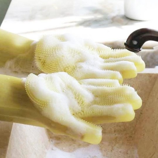 Magic Silicone Dish Washing Gloves - Givemethisnow