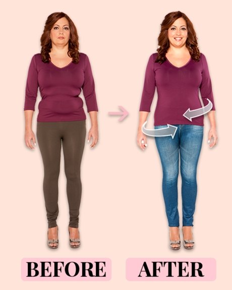 Plus Size Toning Jeans Leggings - Givemethisnow