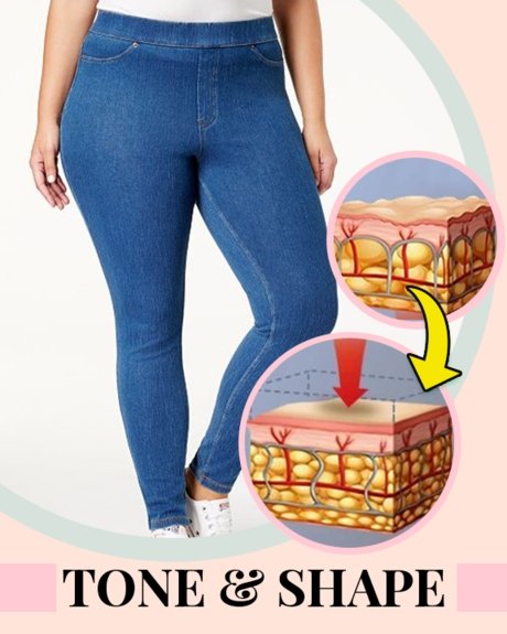 Plus Size Toning Jeans Leggings - Givemethisnow