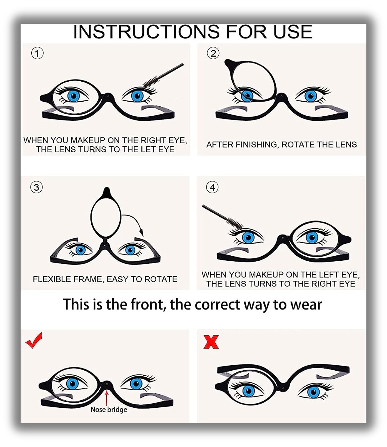 Rotatable MakeUp Reading Glass - Givemethisnow