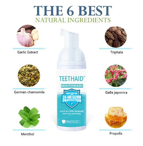 Teethaid Mouthwash, Calculus Removal, Teeth Whitening, Healing Mouth Ulcers, Eliminating Bad Breath, Preventing and Healing Caries, Tooth Regeneration - Givemethisnow