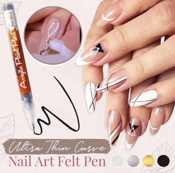 Ultra Thin Curve Manicure Felt Pen - Givemethisnow